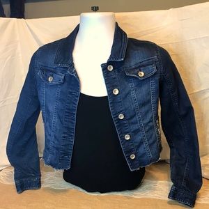 Justice girls cropped jean jacket .